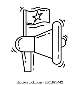E-Commerce-Kampagne Symbol. handgezeichnete Icon Set, Umriss Schwarz, Doodle Symbol, Vektorsymbol-Design.