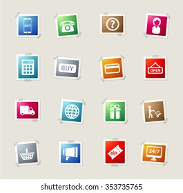 E-commerce card icons for web