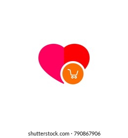 Ecommerce cart in a heart logo