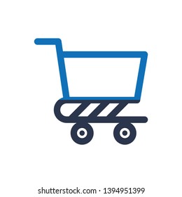 e-commerce cart icon vector on white background 