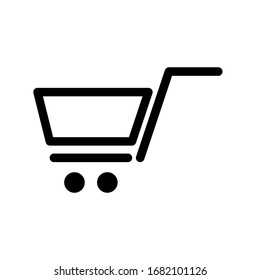 E-commerce cart or shopping cart icon. Illustration of trolley for shopping at supermarkets. Grocery shells to install on e-commerce websites. Shopping cart icon with a white background.