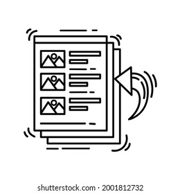 E-commerce catalog icon. hand drawn icon set, outline black, doodle icon, vector icon design.