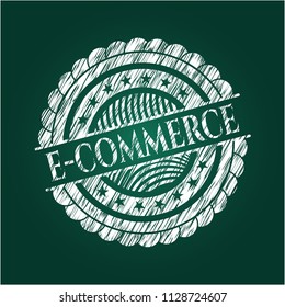 e-commerce chalk emblem written on a blackboard