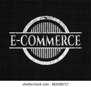 e-commerce chalk emblem written on a blackboard