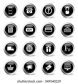 E-commerce chrome icons for web