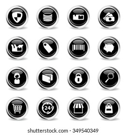 E-commerce chrome icons for web