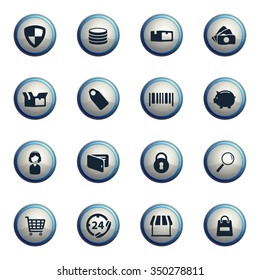 E-commerce chrome icons for web