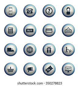 E-commerce chrome icons for web