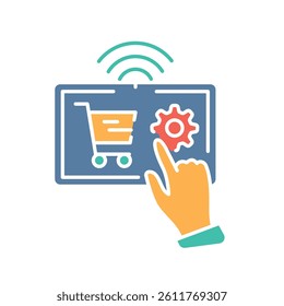 e-commerce  color flat icon for digital and print projects.  Minimal clean icons for apps and websites. Modern simple icons for UI UX and branding