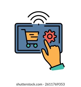 e-commerce  color flat icon for digital and print projects.  Minimal clean icons for apps and websites. Modern simple icons for UI UX and branding