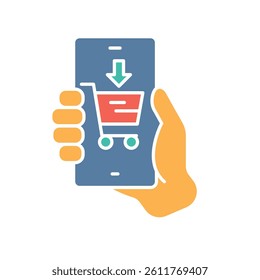 e-commerce color flat icon for digital and print projects.  Minimal clean icons for apps and websites. Modern simple icons for UI UX and branding