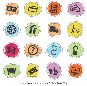 E-commerce color vector icons for web and user interface