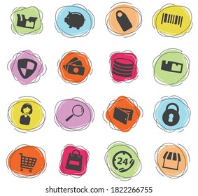 E-Commerce-Farbvektorsymbole für Web- und Benutzeroberfläche