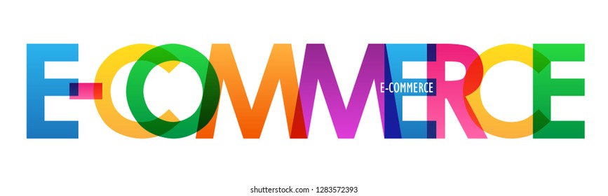 E-COMMERCE colorful typography icon