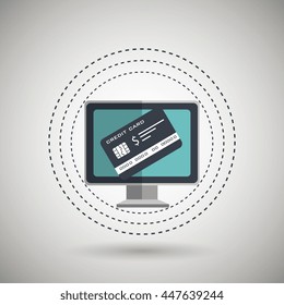 e-commerce from computer isolated icon design, vector illustration  graphic 