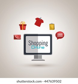 e-commerce from computer isolated icon design, vector illustration  graphic 