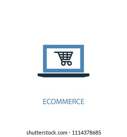 eCommerce concept 2 colored icon. Simple blue element illustration. eCommerce concept symbol design from ecommerce set. Can be used for web and mobile UI/UX