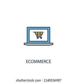 eCommerce concept 2 colored line icon. Simple yellow and blue element illustration. eCommerce concept outline symbol design from Ecommerce set