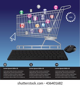 e-commerce concept banner vector illustration