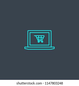 eCommerce concept blue line icon. Simple thin element on dark background. eCommerce concept outline symbol design from eCommerce set. Can be used for web and mobile UI/UX
