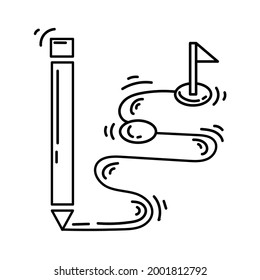 Icono de concepto de comercio electrónico. conjunto de iconos dibujado a mano, contorno negro, icono de doodle, diseño de iconos vectoriales.