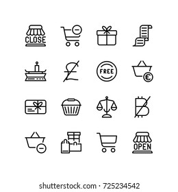 E-commerce concept - Icon set of shopping