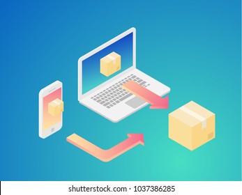e-commerce concept isometric graphic