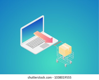 e-commerce concept isometric graphic