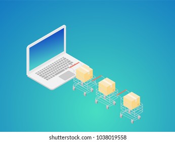 e-commerce concept isometric graphic