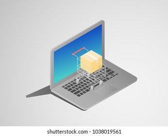 e-commerce concept isometric graphic