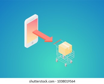 e-commerce concept isometric graphic