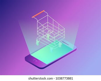 e-commerce concept isometric graphic