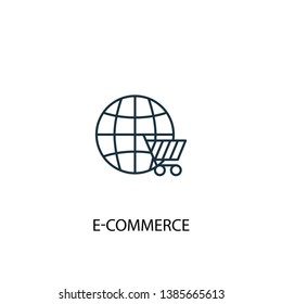 e-commerce concept line icon. Simple element illustration. e-commerce concept outline symbol design. Can be used for web and mobile UI/UX