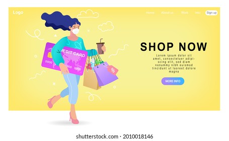 Ecommerce concept. Online shopping. Online delivery service concept. Fast delivery via mobile phone. Fresh Groceries Food. Vector illustration.