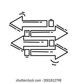 Icono de conexión de comercio electrónico. conjunto de iconos dibujado a mano, contorno negro, icono de doodle, diseño de iconos vectoriales.