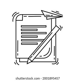 E-commerce content icon. hand drawn icon set, outline black, doodle icon, vector icon design.