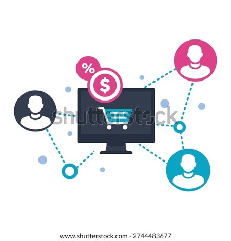 Ecommerce Customer Network – Online Shopping Connections, Digital Buyers and Sales Interaction