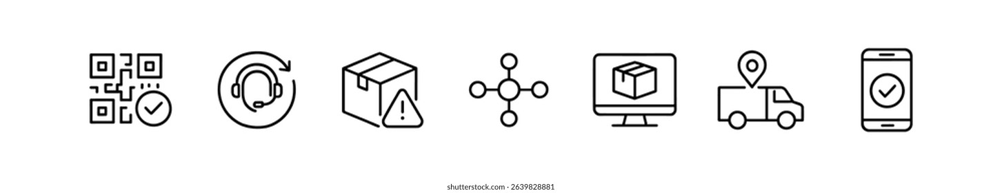 E-commerce, delivery outline icon set. shopping, logistics icons outline collection