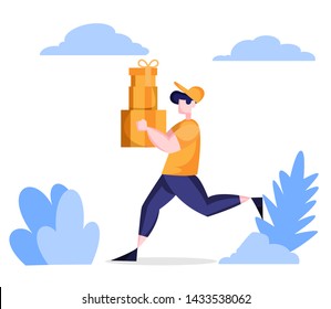 ecommerce delivery service vector concept Illustration, can use for, landing page, template, ui, web, homepage, poster, banner, flyer