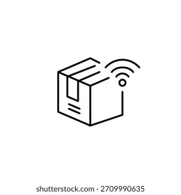 E-Commerce-Lieferung und -Versand. Pixel perfekt, bearbeitbares Strichvektorsymbol
