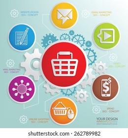 E-commerce design info graphic,clean vector