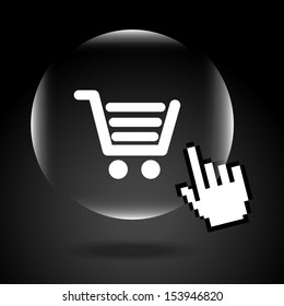ecommerce design over black background vector illustration 