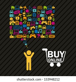 ecommerce design over black background vector illustration 