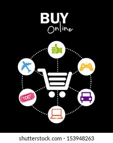 ecommerce design over  black background vector illustration 