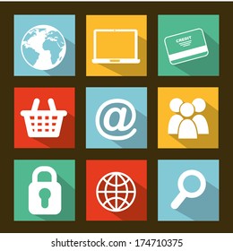 ecommerce design over black  background. vector  illustration 