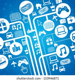 ecommerce design over blue background vector illustration  