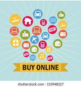 ecommerce design over blue background vector illustration 