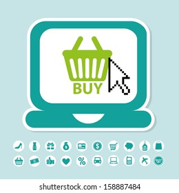 e-commerce design over blue  background vector illustration