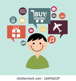 ecommerce design over blue background vector illustration  
