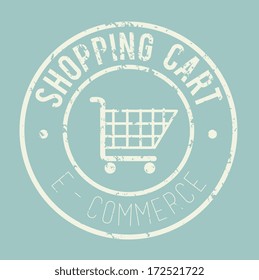 ecommerce design over blue background. vector illustration